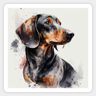 Dachshund Watercolour Style Painting Sticker